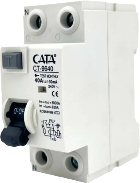 CATA CT-9640 40 AMPER KAÇAK AKIM RÖLESİ ( 30 mA / MONOFAZE / 6 kA )