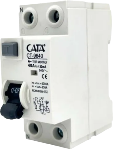 CATA CT-9640 40 AMPER KAÇAK AKIM RÖLESİ ( 30 mA / MONOFAZE / 6 kA )