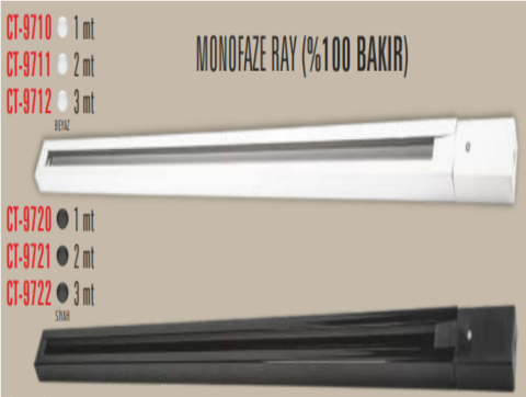 CATA CT-9711 MONOFAZE ( 2M ) RAY BEYAZ (İTHAL)